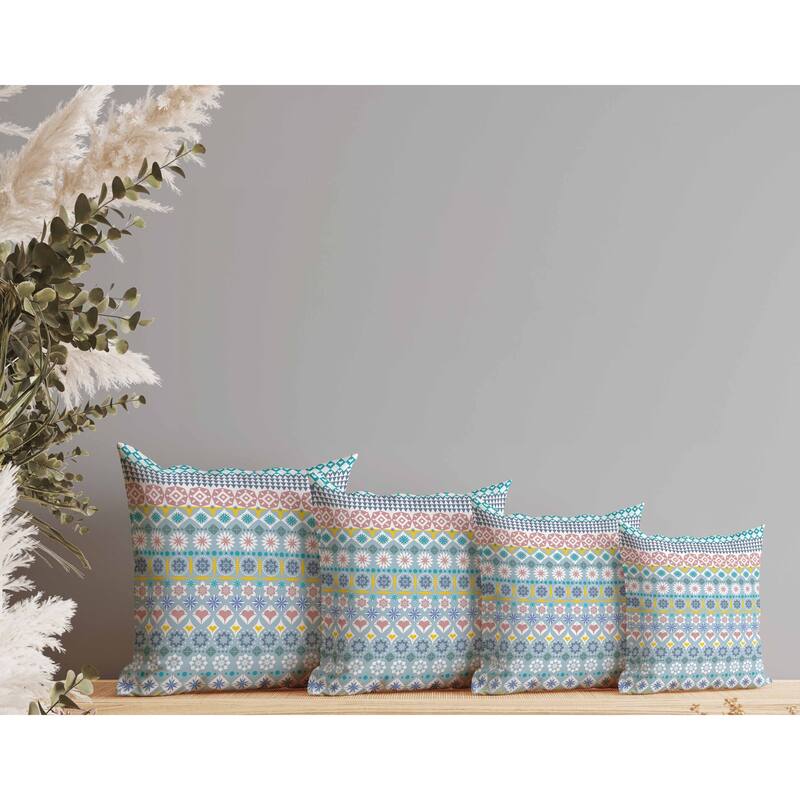 Shape Synergy Faux Suede Reversible Throw Pillow Light and Blue