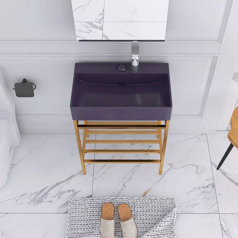 24" Freestanding Bathroom Vanity with Ceramic Sink - 23.62'' x13.98'' x 33.46''