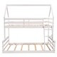 preview thumbnail 19 of 33, House Shape Twin over Full Wood Bunk Bed with Slide and Ladder, White