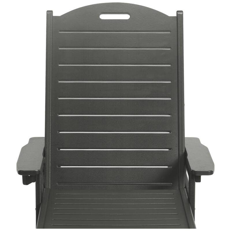 Brighton Outdoor Poly Reclining Chaise Lounge with Wheels & Cup Holder