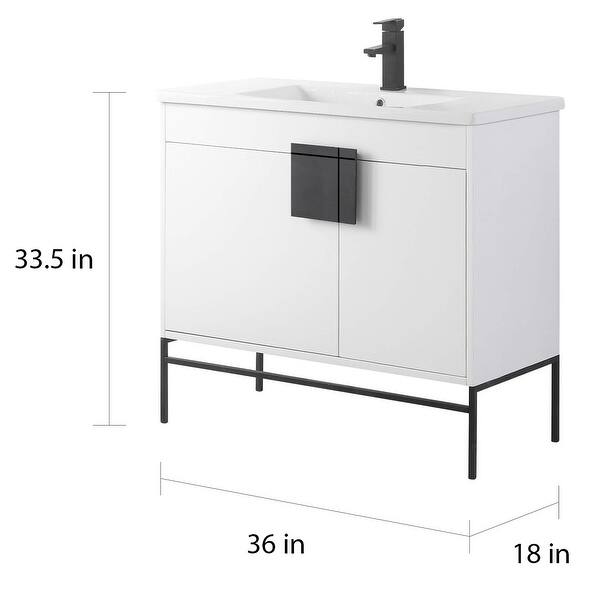 Modern Bathroom 36inch Vanity with Vitreous China Sink Bed Bath