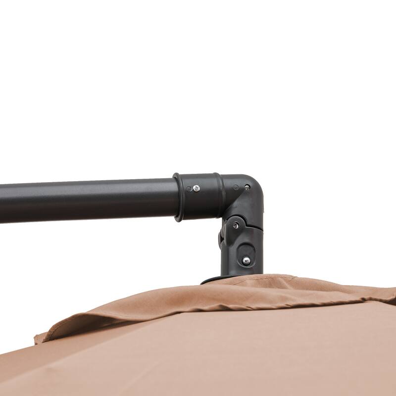 Clihome 10Ft Outdoor Crank Cantilever Patio Umbrella Without Base