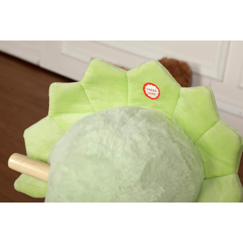 Kids Ride-On Rocking Horse Toy with Lullaby Song, Rocking Toy with Hand Puppets & Safety Belt