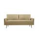 Modern Loveseat Square Arms Upholstered Velvet Sofa with Pillows