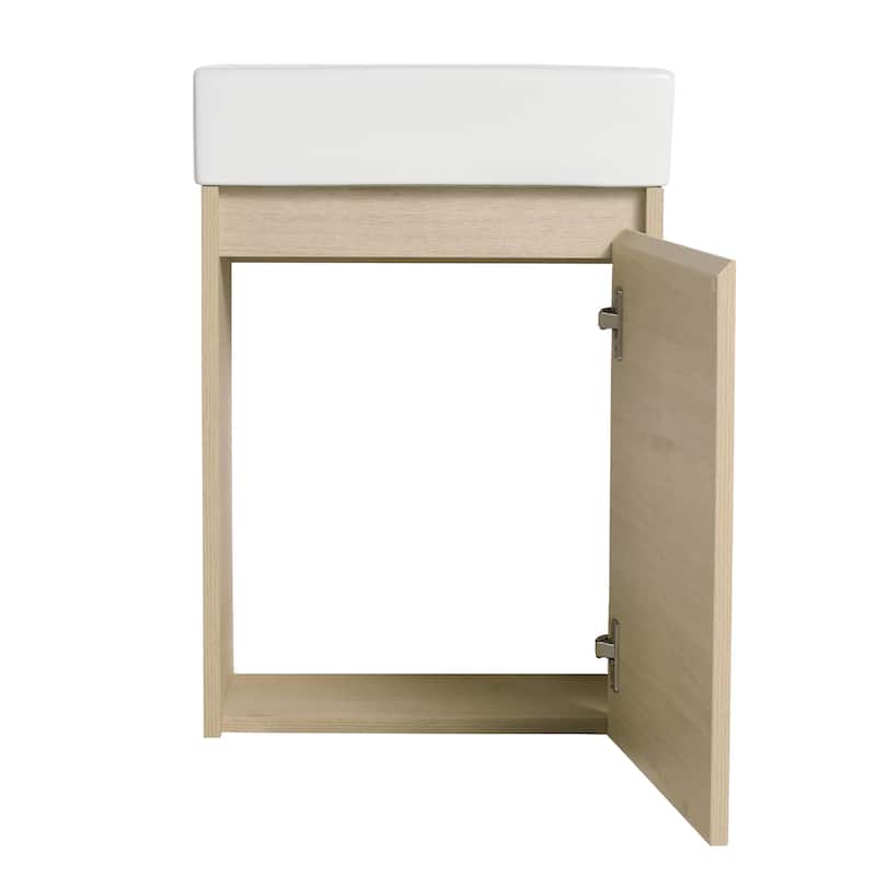 BNK 16/18 Inch Single Sink Bathroom Vanity with Soft Close Door