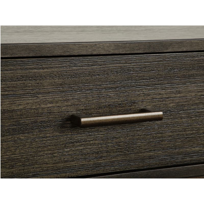 Magnussen Home Fulton Smoke Anthracite and Pewter Rectangular End Table - 22''W x 26''D x 24''H