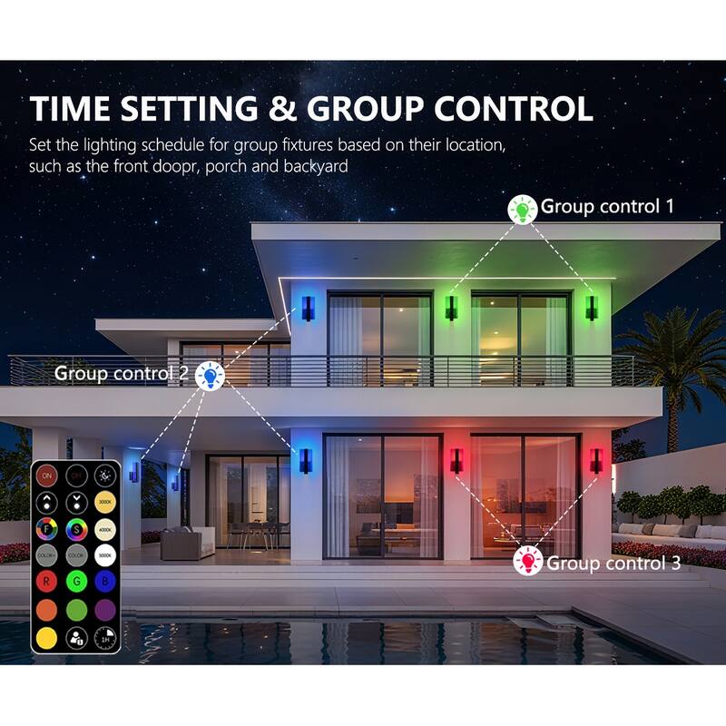 Modern Outdoor LED Wall Lights 2 Packs