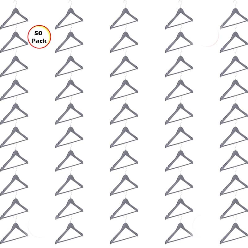 Abs plastic Clothes/Suit Hangers, Perfect for Dresses Blouses&Pants,Shirts, Sweaters, Coat Set of 5 - Set of 50 - Grey