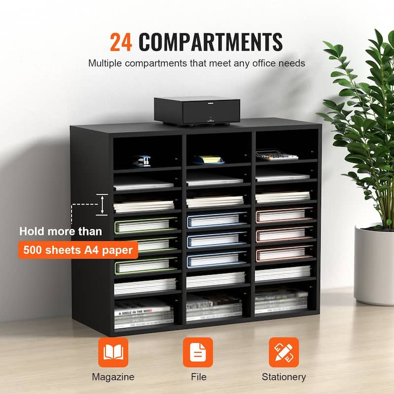 Multi-Purpose Office Literature Organizers with 24 Compartments and Adjustable Shelves Perfect Addition to Any Space
