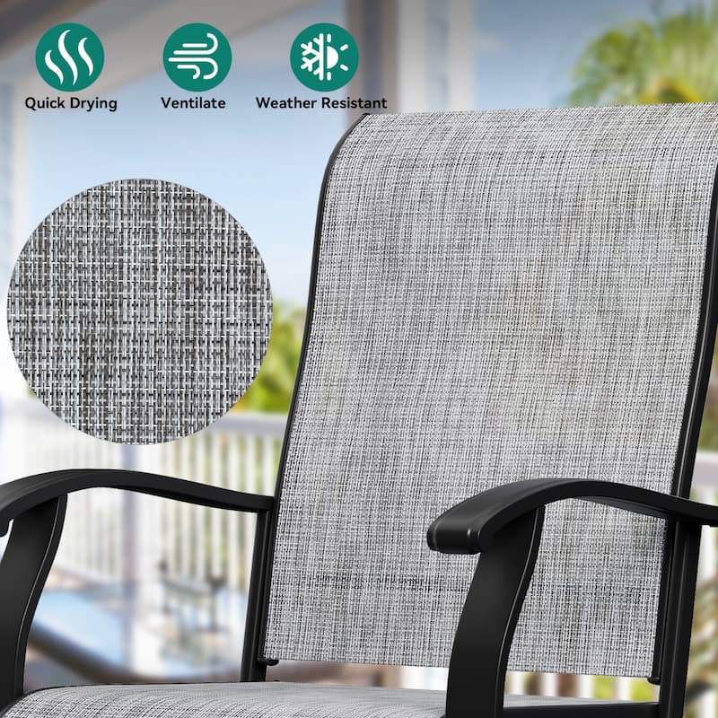 Outdoor Metal Swivel Counter-height Bar Stool Dining Chair Set of 2/4