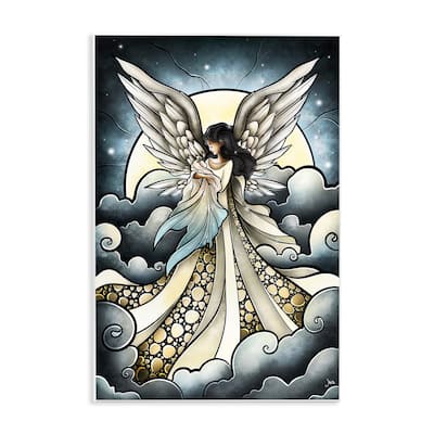 Stupell Classic Angel & Baby in Clouds Wall Plaque Art Design By Mandie Manzano