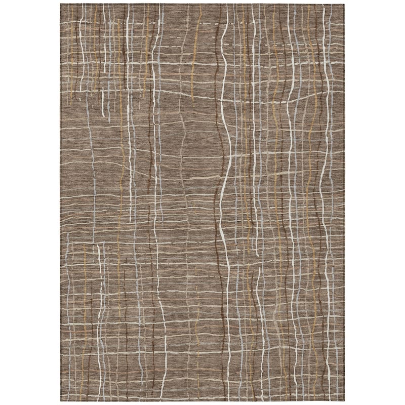 Machine Washable Indoor/ Outdoor Modern Century Chantille Rug
