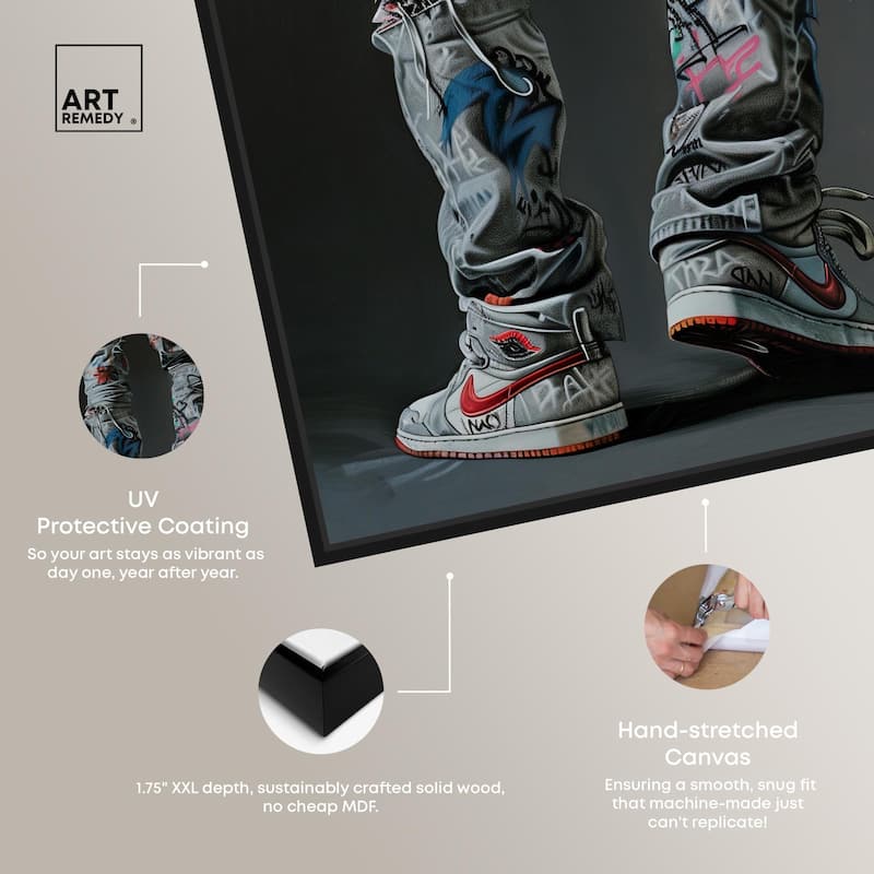 Graffiti Jeans and Sneakers Canvas by Art Remedy