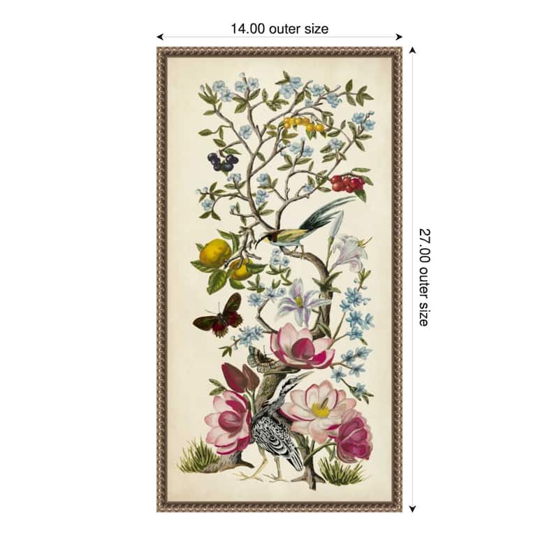Chinoiserie Natura No. 2 by Naomi McCavitt (14 x 27 in.), Framed Canvas Wall Art Print