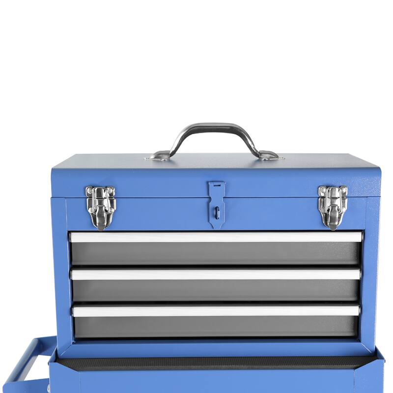 3-Drawer Rolling Tool Chest with Wheels, Tool Chest with Large Storage Cabinet and Adjustable Shelf, Locking System Tool Chest