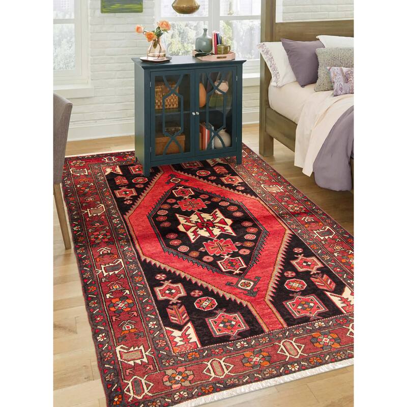 ECARPETGALLERY Hand-knotted Andelz Navy Wool Rug - 4'11 x 6'8