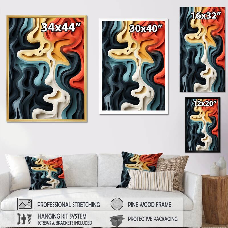Designart "Multicolor Labyrinth Fusion II" Abstract Shapes Wall Art