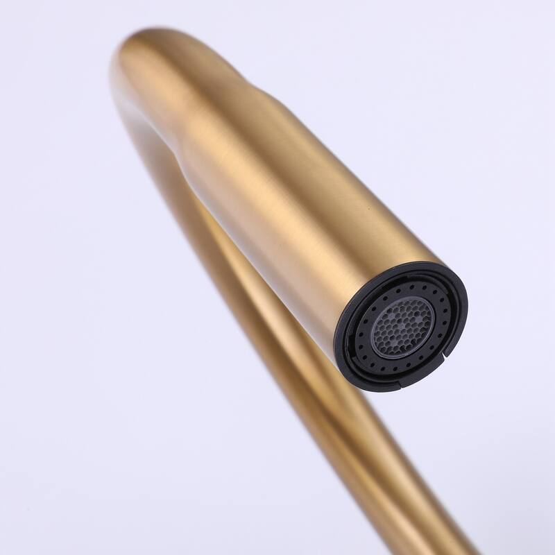 Brushed Golld Single Handle Pull Down Kitchen Faucet