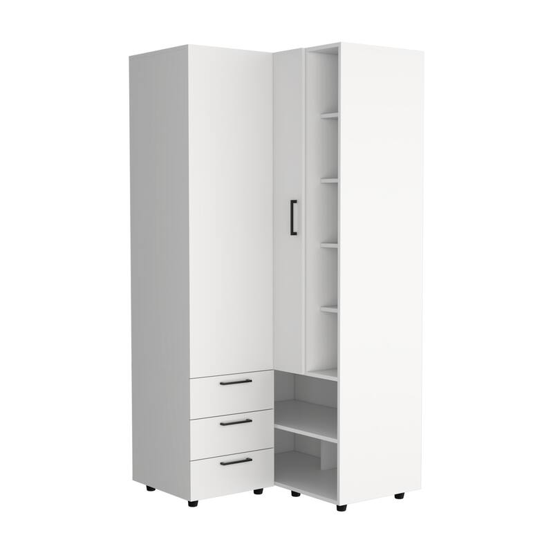 Toulouse Corner Armoire White - N/A