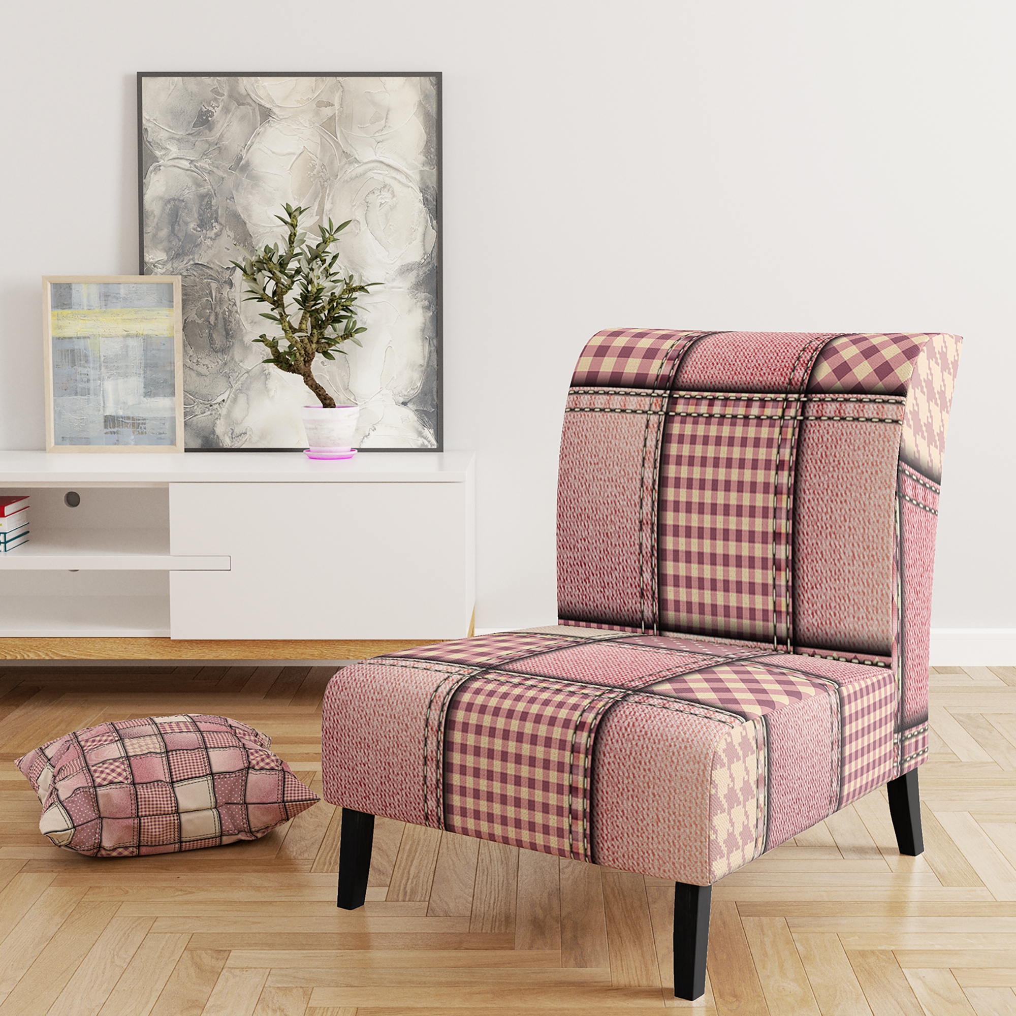 Pink patchwork chair deals