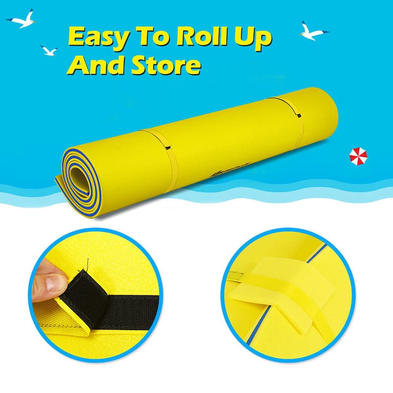 Costway 3 Layer Floating Water Pad Foam Mat Water Recreation Relaxing