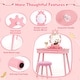 preview thumbnail 2 of 6, 2-in-1 Kids Makeup Vanity Princess Vanity Table & Chair Set w/Lights