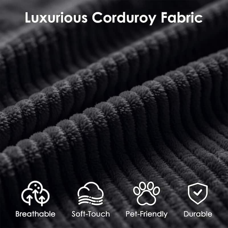 Convertible Sleeper Sofa Bed, 78.5" Corduroy Foldable Loveseat Sofa, King Size Floor Mattress Couch, No Assembly Required