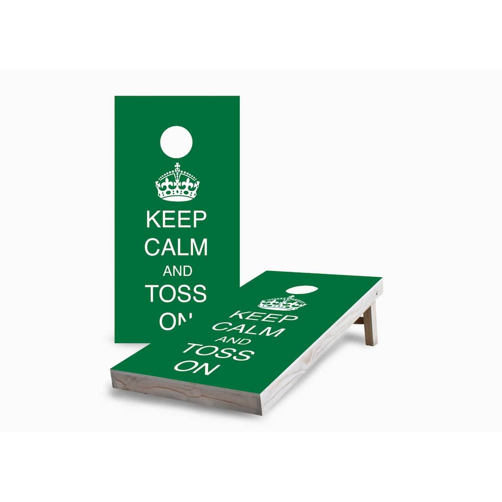 Keep Calm and Toss On Corn Hole Board Set with Carry Case
