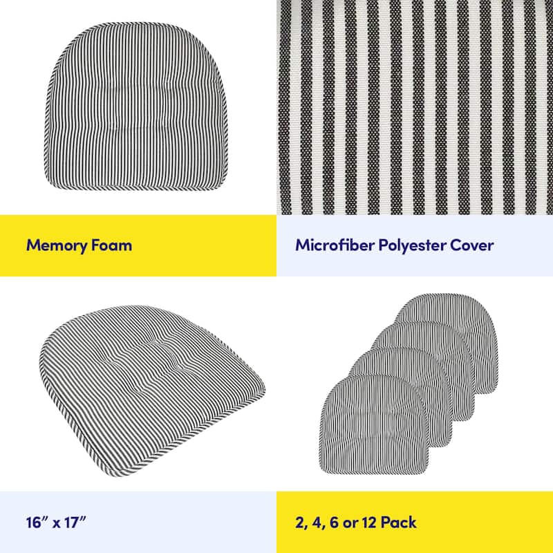 Pinstripe U-shaped Memory Foam Chair Pad