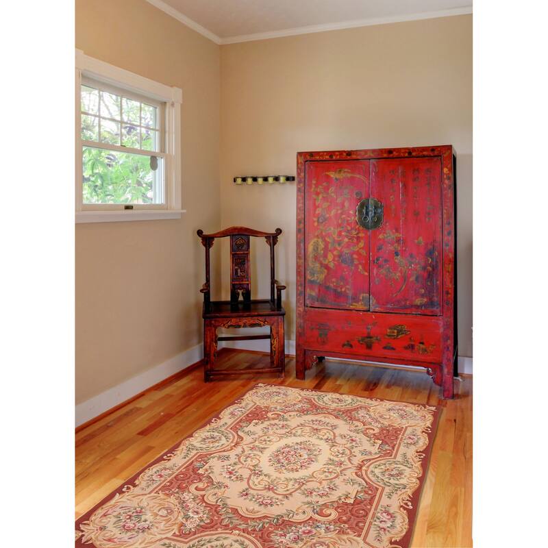 ECARPETGALLERY Flat-Weave Dynasty Red Cotton Tapestry Kilim - 5'10 x 8'8