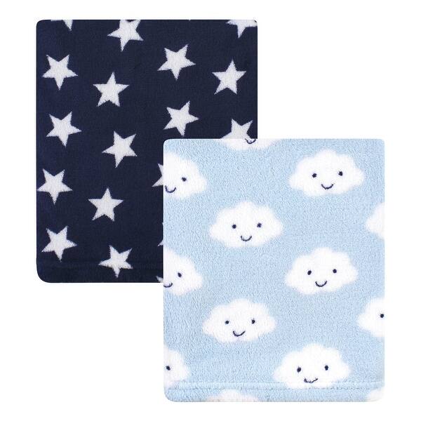 slide 1 of 1, Hudson Baby Infant Boy Silky Plush Blanket, Clouds, 30x36 inches - Cloud - 30x36 inches 30x36 inches - Cloud