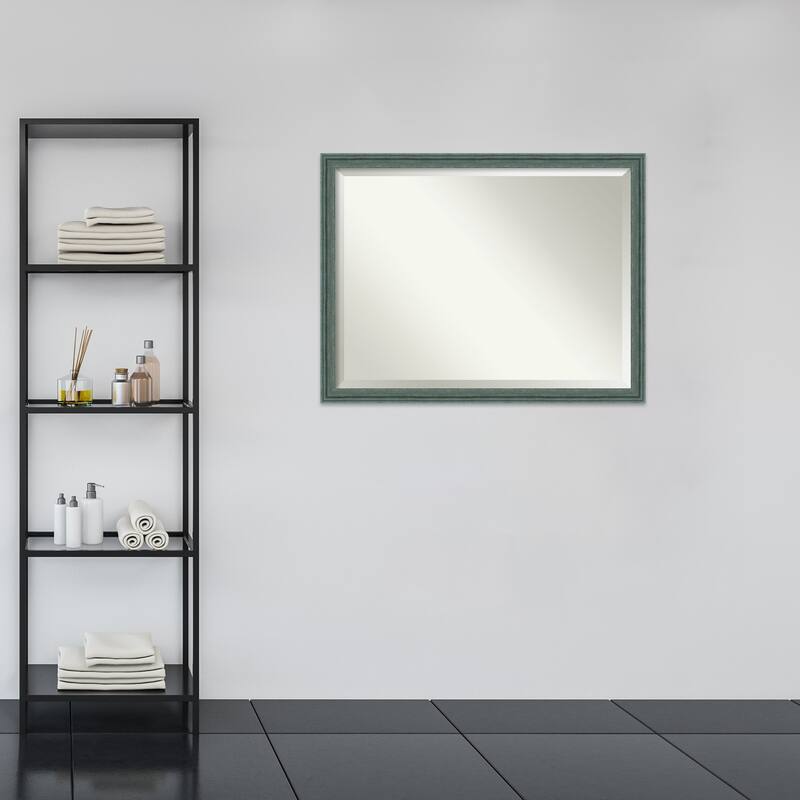 Upcycled Beveled Wood Framed Bathroom Vanity Wall Mirror