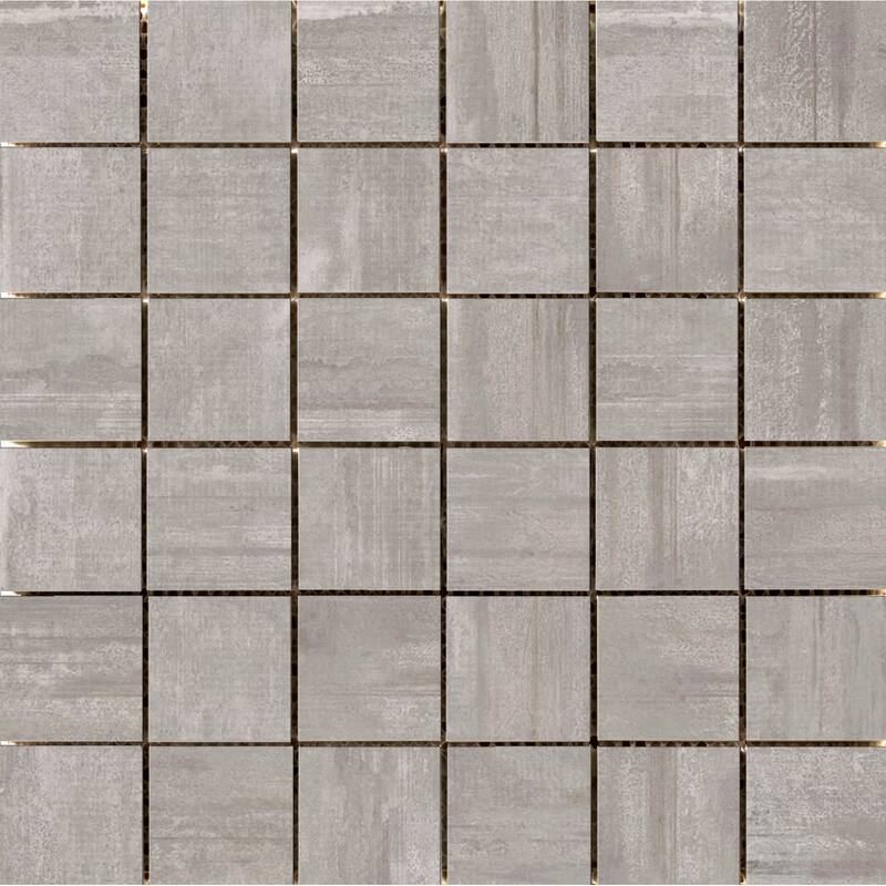 Emser Tile Hangar - Square Mosaic Wall Tile - Smooth Concrete Visual - Smoke