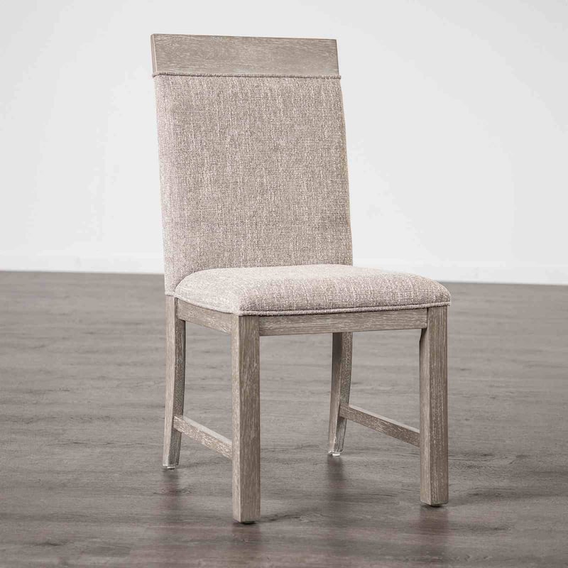 Transitional Gray Finish Upholstered Side Chairs