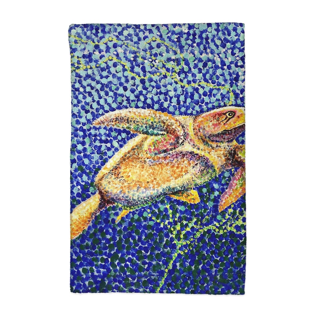 Pointilist Sea Turtle II Kitchen Towel - 16x25