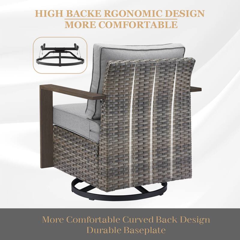 Gymojoy Patio Bistro Set with Rocking Chairs - Grey