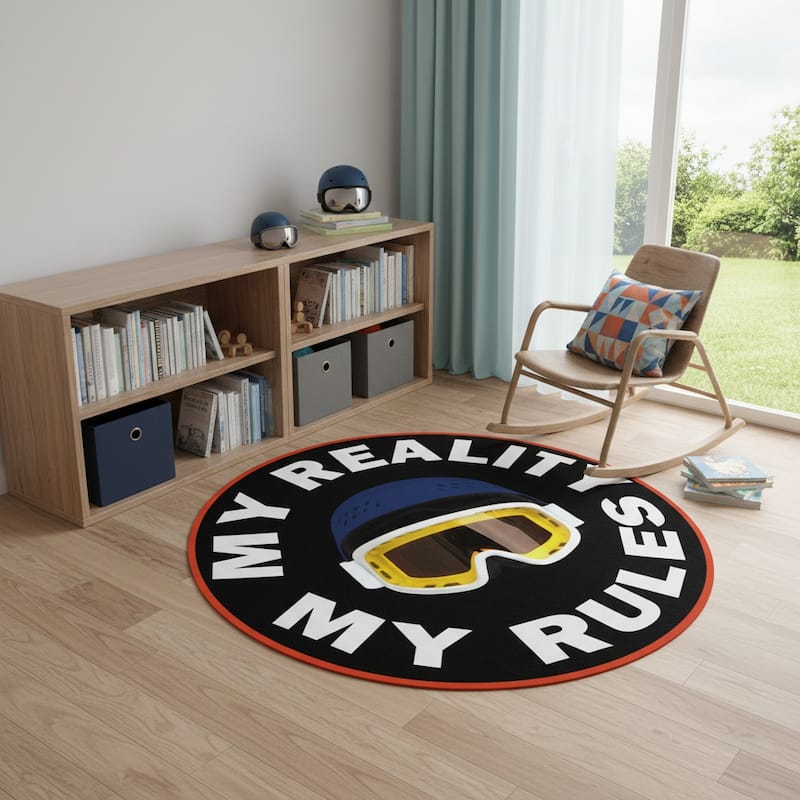 HomeRoots Juvenile/Youth Casual Round Area Rug - 5' Round - 5' Round