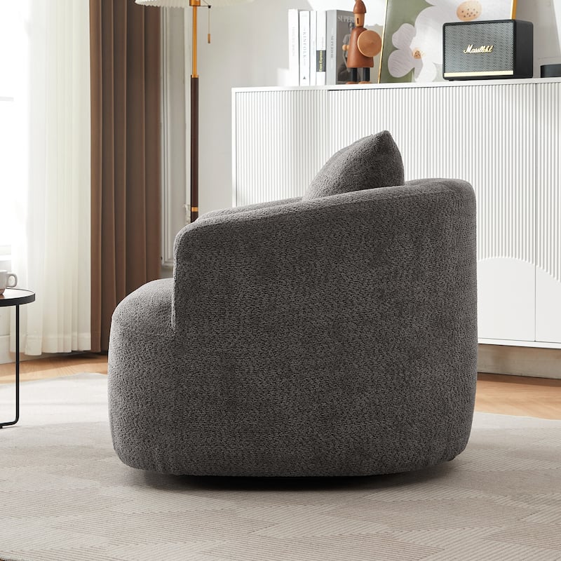 Upholstered 38.2" Accent Swivel Chair Sofa with a Pillow