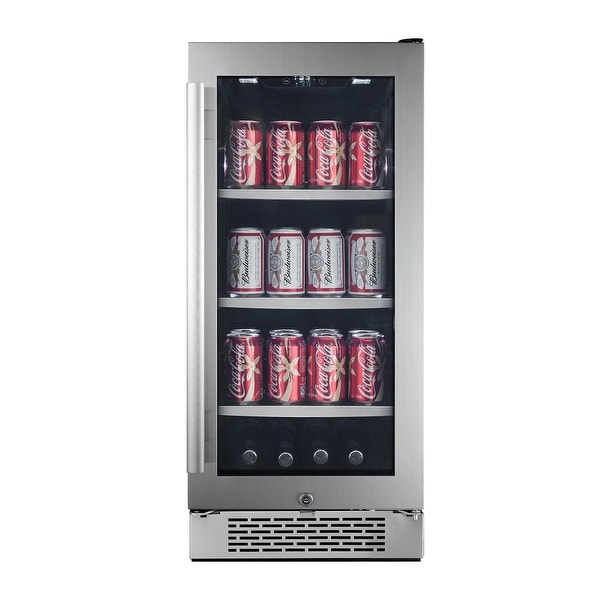 Avallon ABR151GRH 15 Inch Wide 86 Can Energy Efficient Beverage Center with LED Lighting, Double Pane Glass, Touch Control Panel