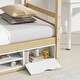 preview thumbnail 24 of 57, Wooden House-shaped Twin House Bed with Bedside Built-in Storage Shelves,Under Bed Storage,Kids and Baby