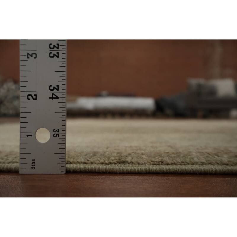 Hand Knotted Oriental 100% Wool Carpet Traditional Floral Green Peshawar Area Rug - 5' 8'' X 4' 2''