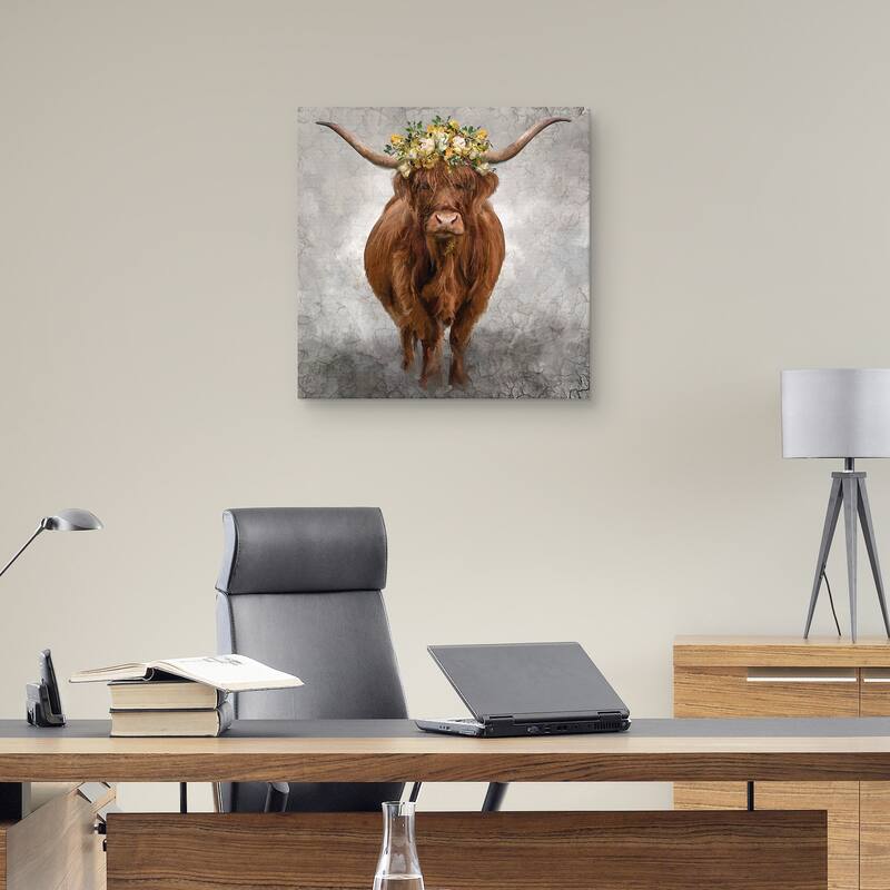Lady Longhorn by Studio Arts Canvas Art Print