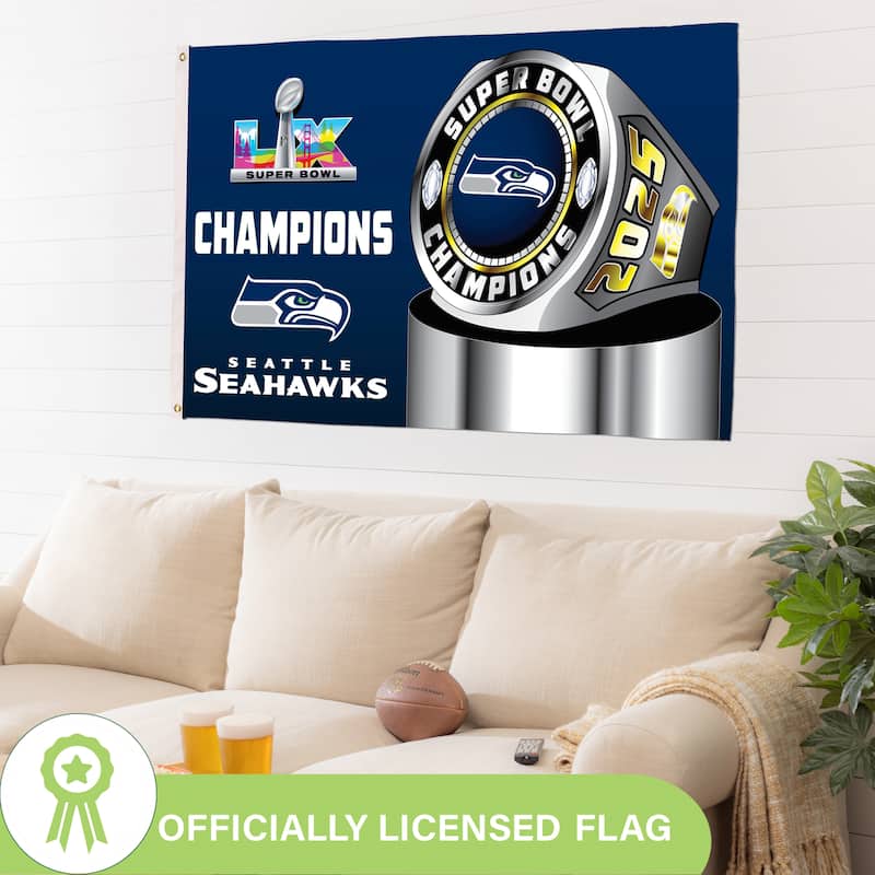 3 ft. x 5 ft. Seattle Seahawks Super Bowl 60 Flag with Grommets