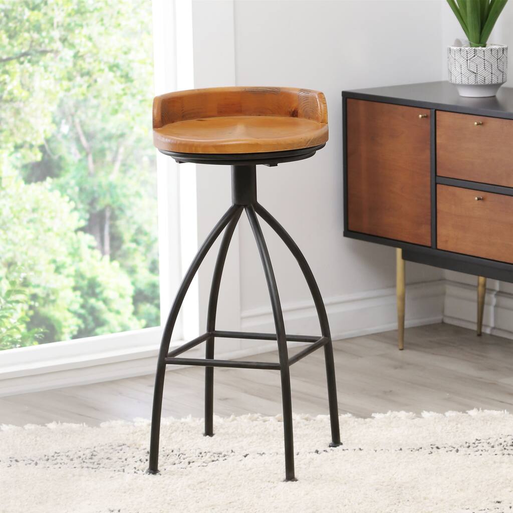 Abbyson Lamar Industrial Iron Bar Stool