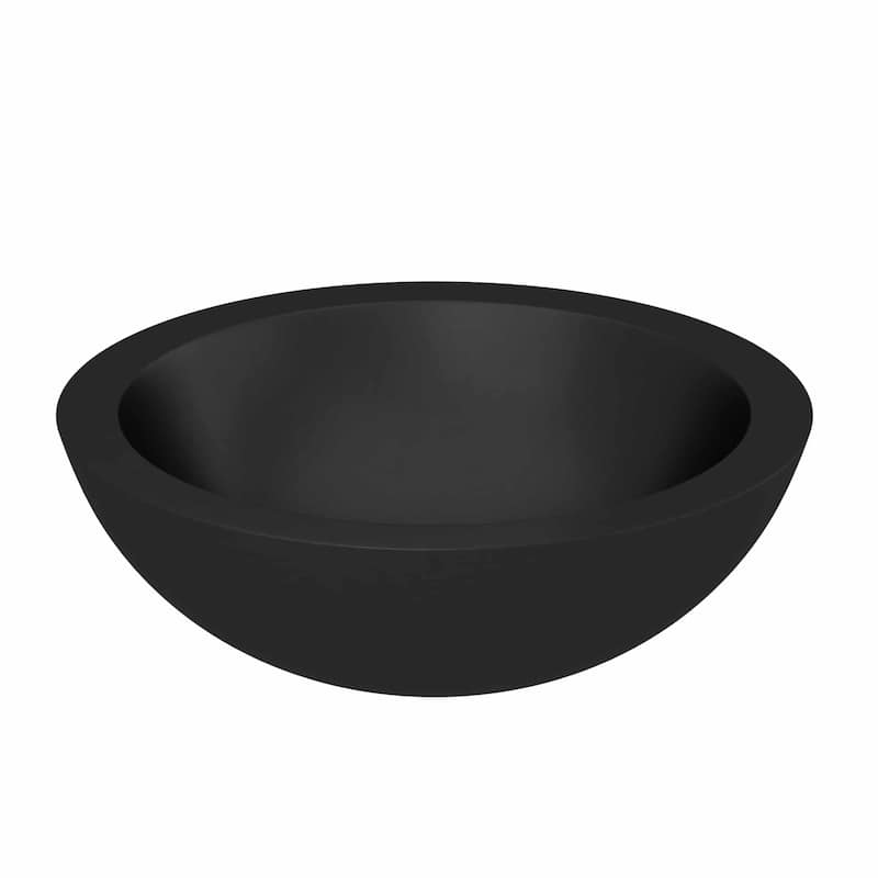 Morro 17-inch NativeStone Vessel Bathroom Sink - 17" x 5" - Charcoal