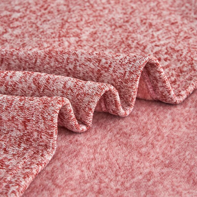 3 Piece Heather Jersey Blanket Knit Blanket