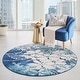 preview thumbnail 72 of 106, Nourison Tranquil Contemporary Abstract Floral Area Rug 5'3" Round - Teal/Blue - Runner/Rectangle