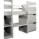 preview thumbnail 8 of 46, Wood Twin Loft Bed with 2 Shelves & 2 drawers for Bedroom(Antique Gray)