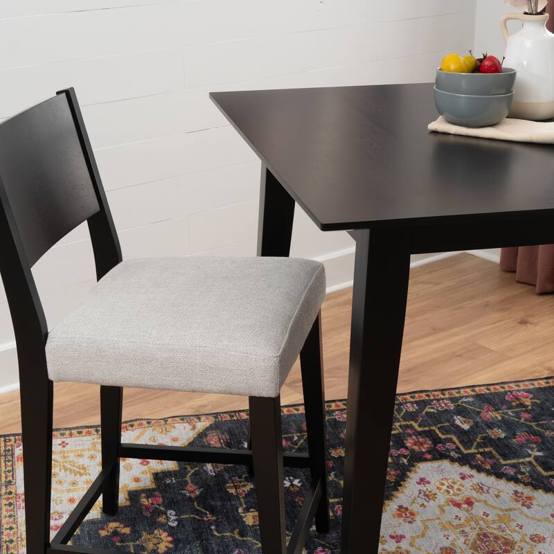 Caelan 3PC Upholstered Counter Set Black