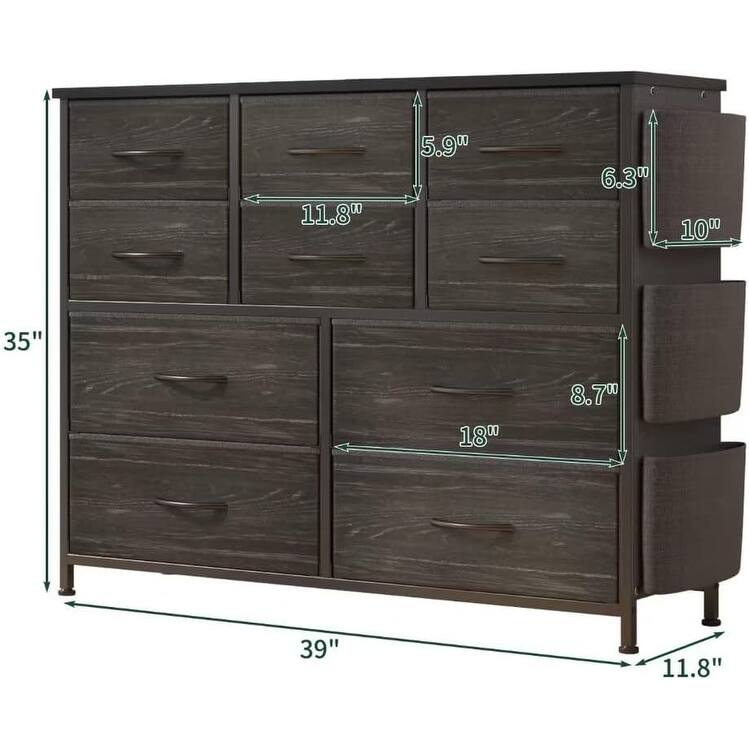 Tall Dresser for Bedroom with 10 Drawers